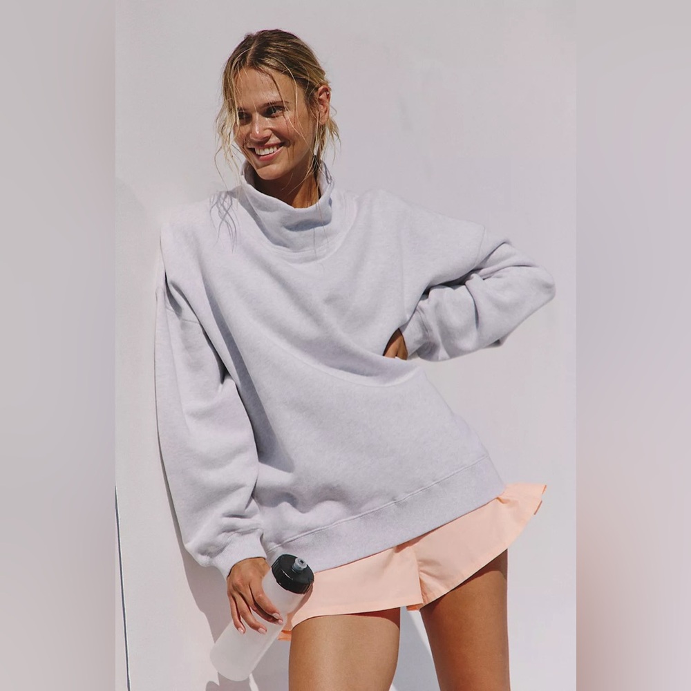 NWT FREE PEOPLE MOVEMENT A Cut Above Mock Neck Pullover Sweatshirt